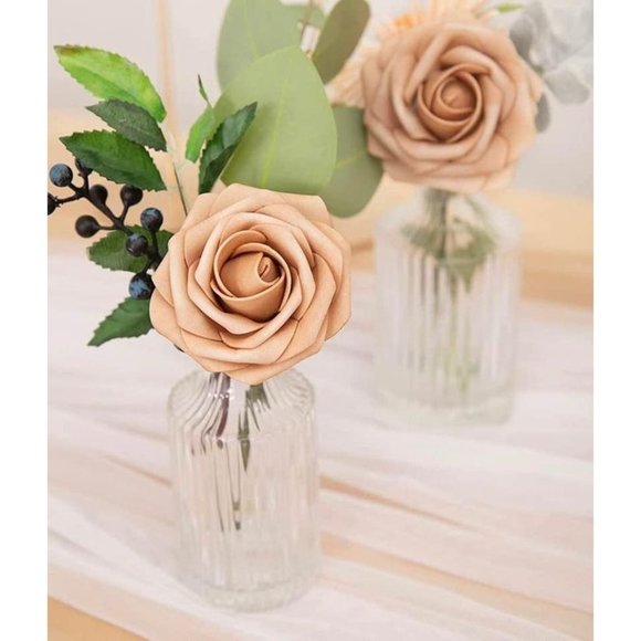 30 count | Dusty Light Brown Roses Flowers Wedding Floral Decor - New - Picture 5 of 6